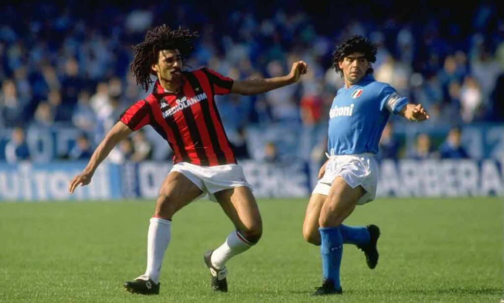 Gullit e Maradona in un vecchio Napoli Milan PokerStarsnews.it